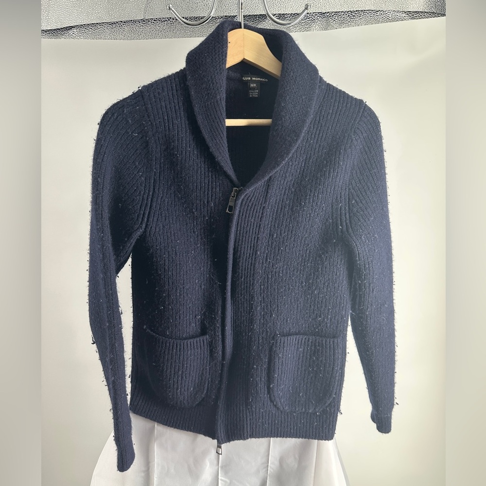 Club Monaco Navy Blue Men's Cardigan Sweater